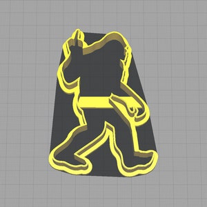 Bigfoot Sasquatch Middle Finger Shaped Cookie Cutter