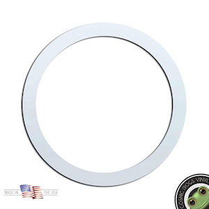 May include: A white circle vinyl decal sticker. The sticker is a simple circle shape with a white background and a black outline.
