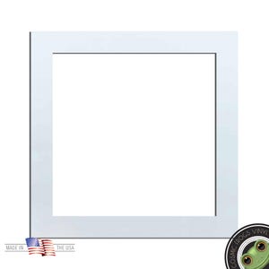 May include: White picture frame with a thin black border. The frame is made in the USA. The text "Made in the USA" is printed below the frame.
