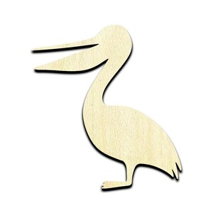 Pelican Laser Cut Out Unfinished Wood Shape Craft Supply