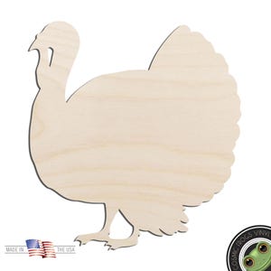 Turkey Laser Cut Out Unfinished Wood Shape Craft Supply