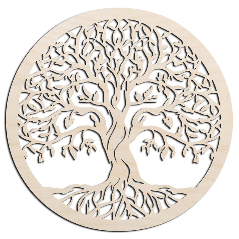 Tree of Life #3 Laser Cut Out Unfinished Wood Shape Craft Supply image 1