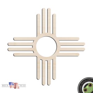Zia Symbol Laser Cut Out Unfinished Wood Shape Craft Supply