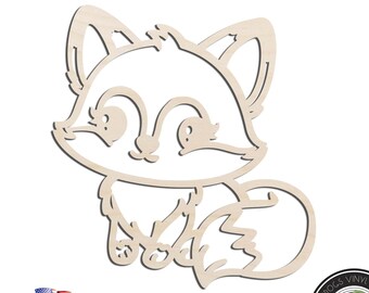 Fox Outline Laser Cut Out Unfinished Wood Shape Craft Supply Kids Room Wall Decor