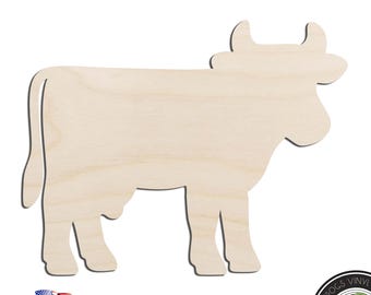 Cow #2 Laser Cut Out Unfinished Wood Shape Craft Supply