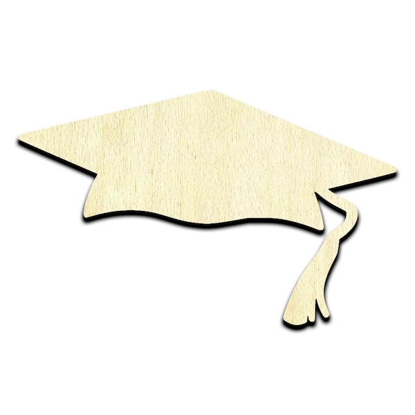 Graduation Cap #1 Laser Cut Out Unfinished Wood Shape Craft Supply