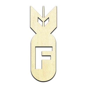 F Bomb Laser Cut Out Unfinished Wood Shape Craft Supply