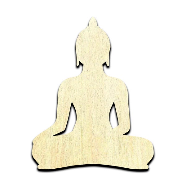 Buddha Meditating Buddhism Laser Cut Out Unfinished Wood Shape Craft Supply