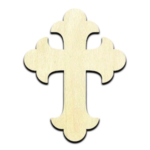 Cross #6 Laser Cut Out Unfinished Wood Shape Craft Supply