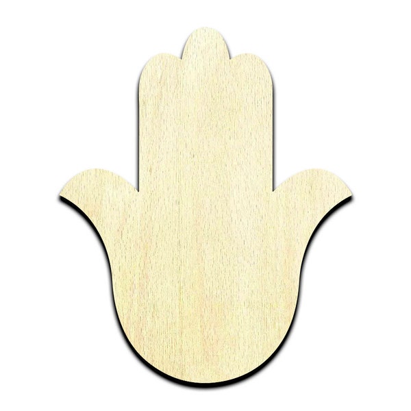 Hamsa Hand #1 Laser Cut Out Unfinished Wood Shape Craft Supply