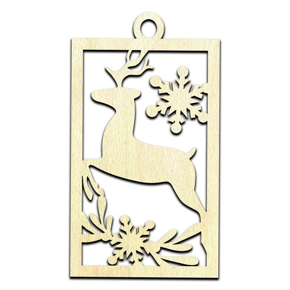 3D Ornament Deer 3 Pieces Laser Cut Out Unfinished ORN59 3D Ornament Deer 3 Pieces Laser Cut Out Unfinished ORN59
