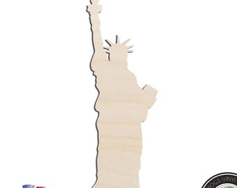 Statue of Liberty Laser Cut Out Unfinished Wood Shape Craft Supply