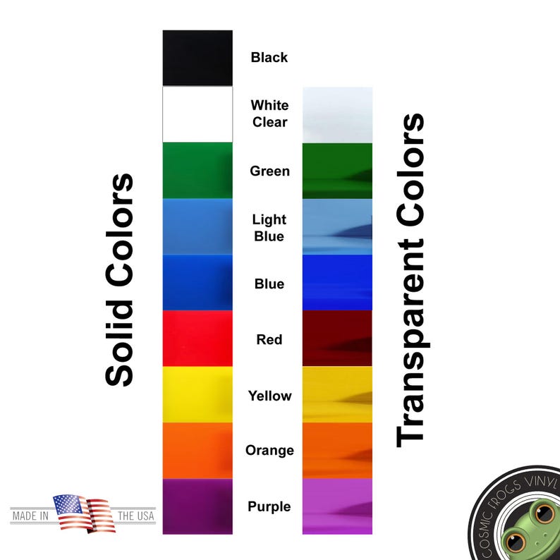 Laser cut Acrylic shapes color choices