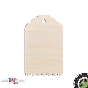 Gift Tag #3 Laser Cut Out Unfinished Wood Shape Craft