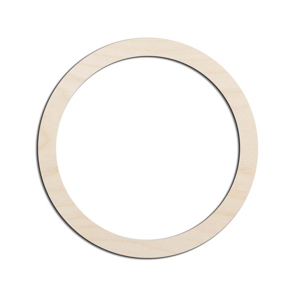 Circle Frame Ring Laser Cut Out Unfinished Wood Shape Craft Supply