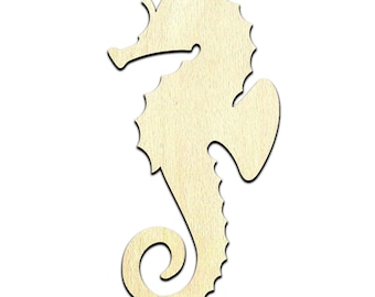 Sea Horse Laser Cut Out Unfinished Wood Shape Craft Supply