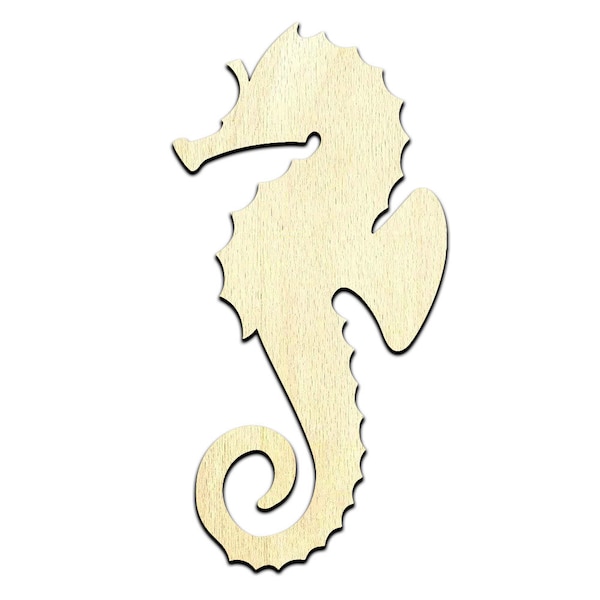 Sea Horse Laser Cut Out Unfinished Wood Shape Craft Supply