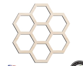 Honey Comb Laser Cut Out Unfinished Wood Shape Craft Supply