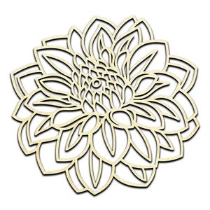 Flower - Laser Cut Out Unfinished Wood Craft Shape FLR24 Flower - Laser Cut Out Unfinished Wood Craft Shape FLR24