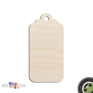 Gift Tag #2 Laser Cut Out Unfinished Wood Shape Craft