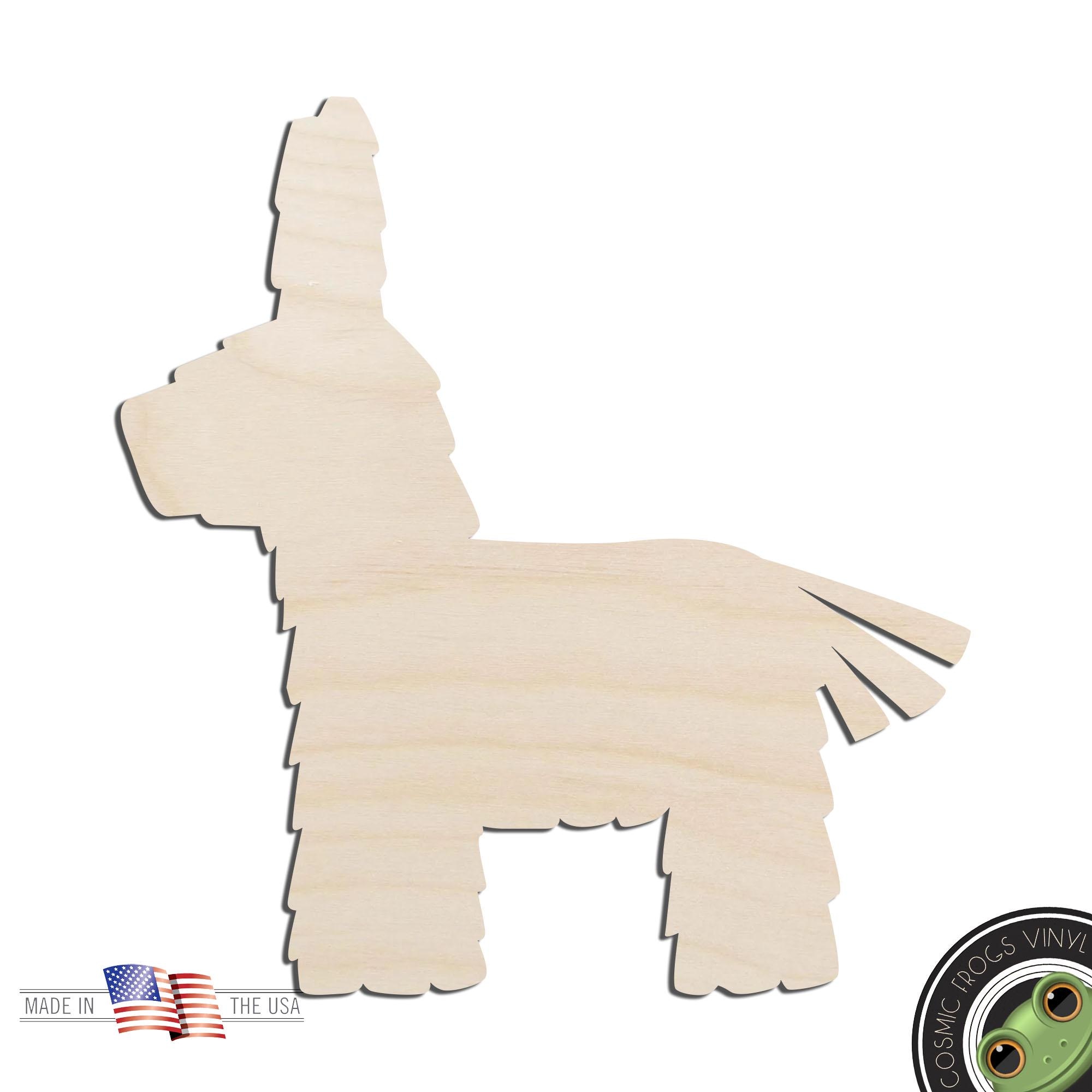 Piñata Donkey Horse Laser Cut Out Unfinished Wood Shape Craft Supply