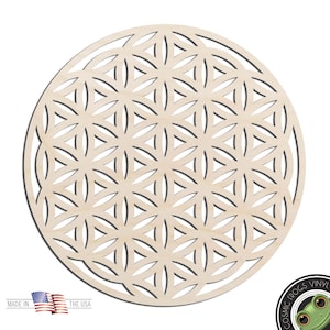 Flower of Life Sacred Geometry Laser Cut Out Unfinished Wood Shape Wreath Base