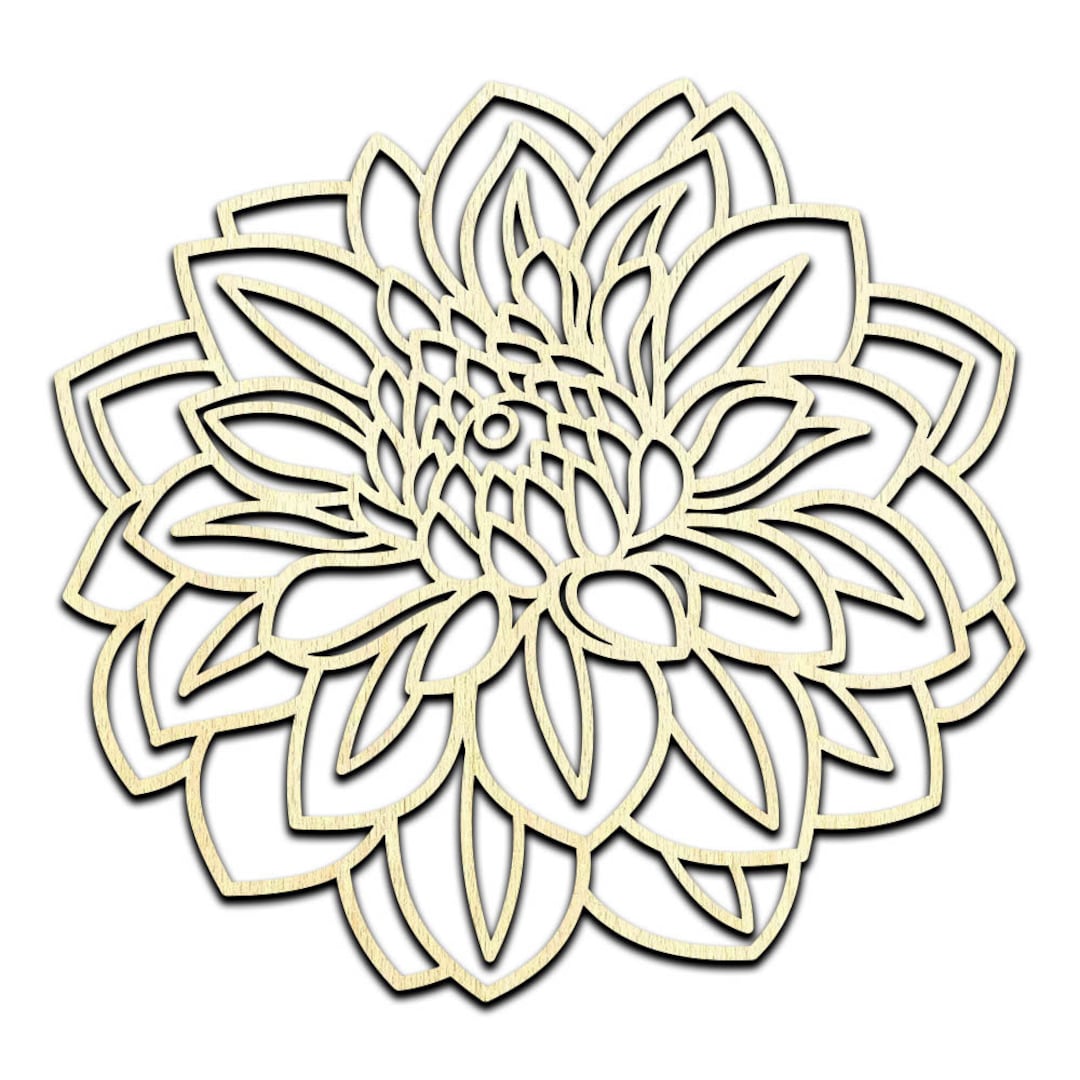 Dahlia Flower Laser Cut Out Unfinished Wood Shape Craft Supply Etsy
