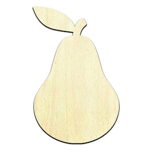 Pear Laser Cut Out Unfinished Wood Shape Craft Supply