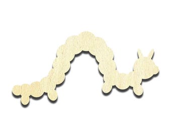 Caterpillar Laser Cut Out Unfinished Wood Shape Craft Supply