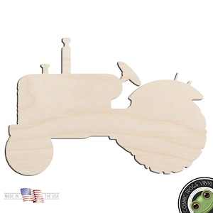 Farm Tractor Laser Cut Out Unfinished Wood Shape Craft Supply