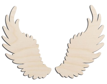 Angel Wings #1 Laser Cut Out Unfinished Wood Shape Craft Supply