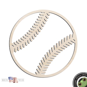 Baseball Laser Cut Out Unfinished Wood Shape Craft Supply