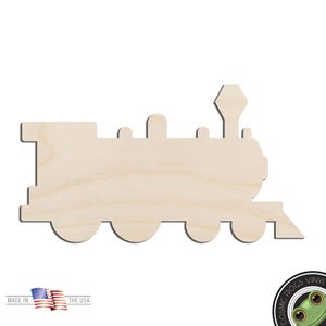 Train Steam Engine Laser Cut Out Unfinished Wood Shape Craft Supply