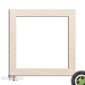 Square Frame Laser Cut Out Unfinished Wood Shape Craft Supply