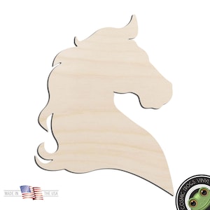 Horse Head #2 Laser Cut Out Unfinished Wood Shape Craft Supply