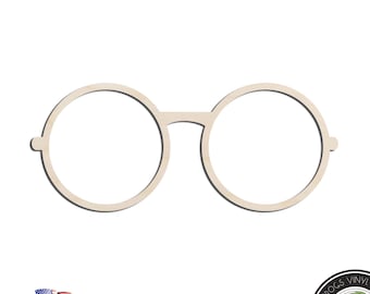 Eyeglasses #3 Rounded Laser Cut Out Unfinished Wood Shape Craft Supply