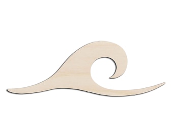 Wave Laser Cut Out Unfinished Wood Shape Craft Supply