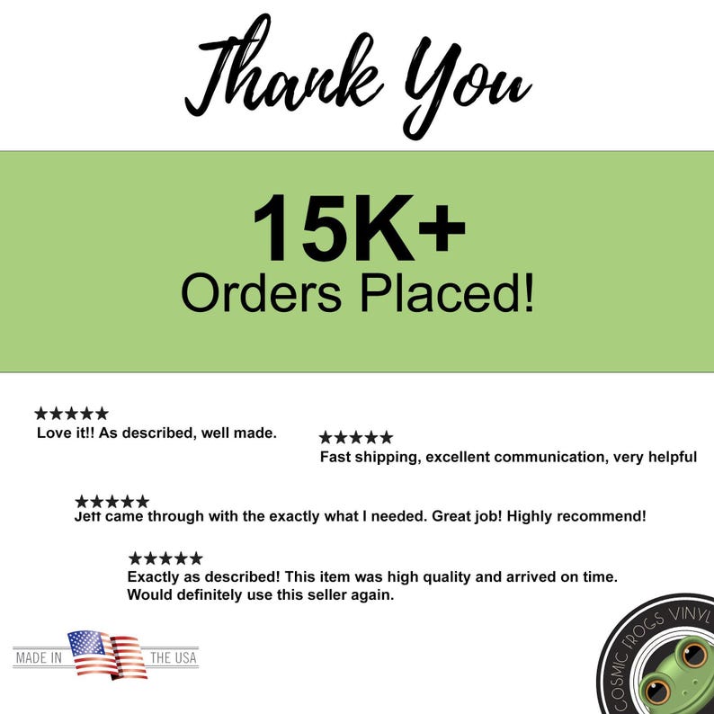 a green and white poster with the words, thank you 15k plus orders placed