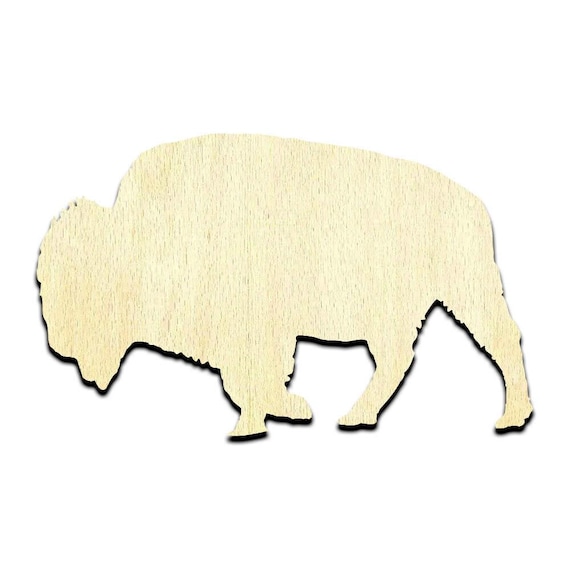 Bison Buffalo - Laser Cut Out Unfinished Wood Craft Shape ANML69 Bison Buffalo - Laser Cut Out Unfinished Wood Craft Shape ANML69
