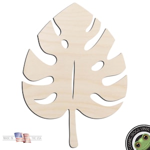 Monstera Leaf #2 Laser Cut Out Unfinished Wood Shape Craft Supply