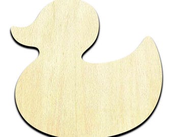 Rubber Duck Cut Out Unfinished Wood Shape Craft Supply
