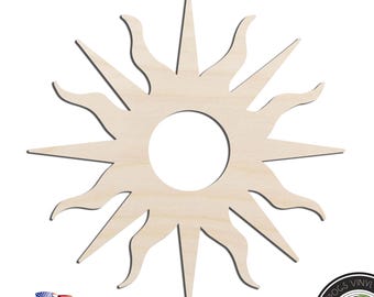 Sun Laser Cut Out Unfinished Wood Shape Craft Supply