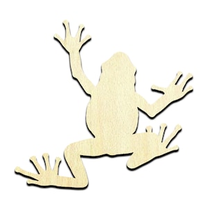 Frog #5 Laser Cut Out Unfinished Wood Shape Craft Supply