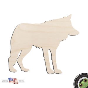 Wolf Laser Cut Out Unfinished Wood Shape Craft Supply