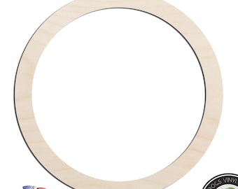 Circle Frame Ring Hoop Laser Cut Out Unfinished Wood Shape Wreath Base