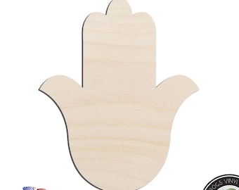 Hamsa Hand #1 Laser Cut Out Unfinished Wood Shape Craft Supply