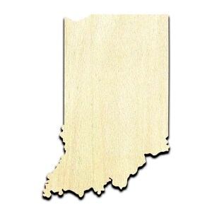 Indiana State Laser Cut Out Unfinished Wood Shape Craft