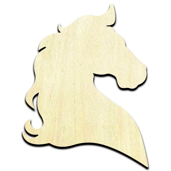 Horse Head #2 Laser Cut Out Unfinished Wood Shape Craft Supply