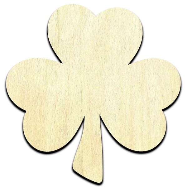 Clover Shamrock Laser Cut Out Unfinished Wood Shape Craft Supply