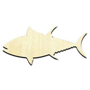 Tuna Fish Laser Cut Out Unfinished Wood Shape Craft Supply